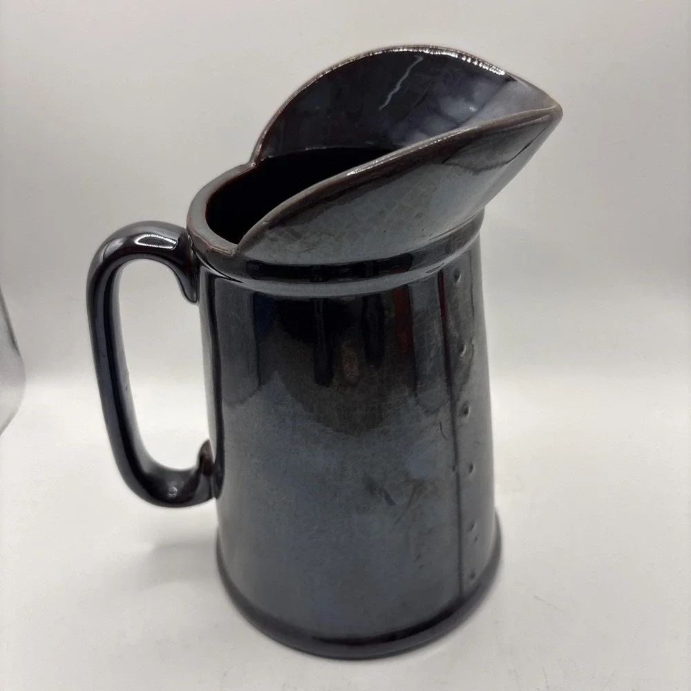 Vtg 50s Redware‎ Rooster Pottery Pancake Pitchers Batter Syrup Butter Japan